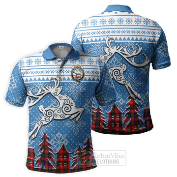 Tartan Vibes Clothing Belshes (Belsches) Clan Christmas Polo Shirt Celtic Reindeer Style