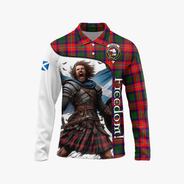 Belshes (Belsches) Crest Tartan Long Sleeve Polo Shirt Inspired by the Freedom of Scottish Warrior Unisex - Tartan Vibes Clothing