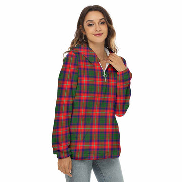 Belshes (Belsches) Tartan Women's Borg Fleece Hoodie with Half Zip Female - Tartan Vibes Clothing