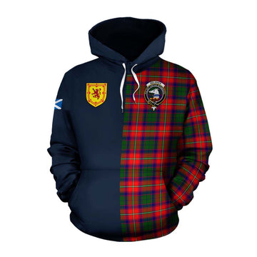 Belshes (Belsches) Tartan Cotton Hoodie Alba with Scottish Lion Royal Arm Half Style Pullover Hoodie XS - Tartan Vibes Clothing