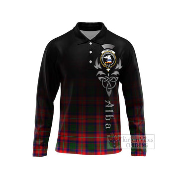 Belshes (Belsches) Tartan Long Sleeve Polo Shirt Featuring Alba Gu Brath Family Crest Celtic Inspired Unisex - Tartan Vibes Clothing