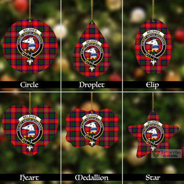 Belshes (Belsches) Tartan Christmas Aluminium Ornament with Family Crest Aluminium - Tartan Vibes Clothing