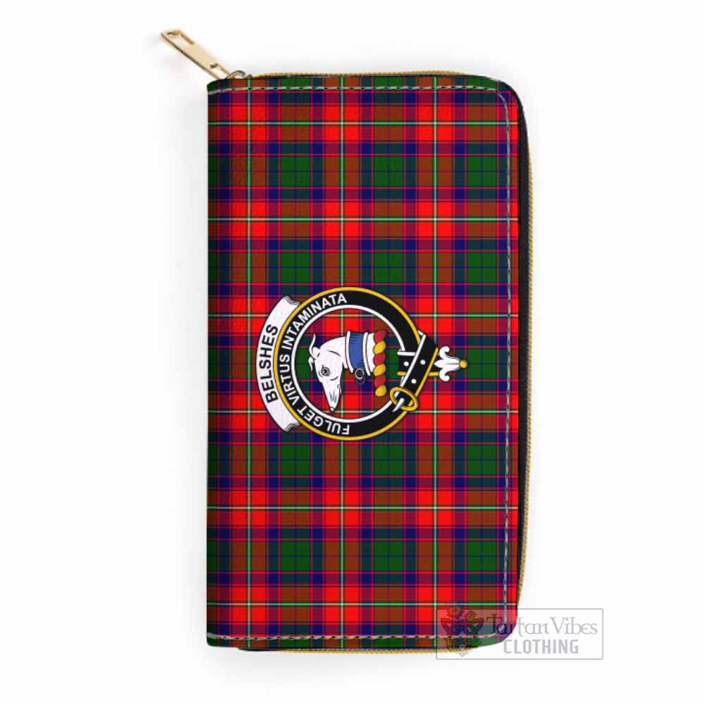 Belshes (Belsches) Tartan Women's Leather Wallet with Family Crest One Size 19.7*10.5*3.5 cm - Tartan Vibes Clothing