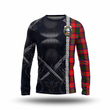 Belshes (Belsches) Tartan Long Sleeve T-Shirt with Family Crest Cross Sword Thistle Celtic Vibes Unisex - Tartan Vibes Clothing