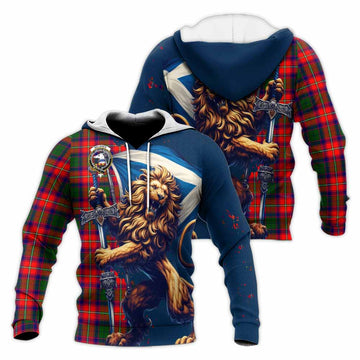 Belshes (Belsches) Tartan Family Crest Knitted Hoodie with Scottish Majestic Lion Unisex Knitted Pullover Hoodie - Tartan Vibes Clothing