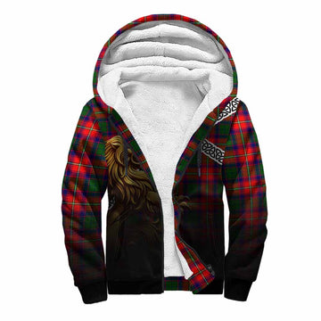 Belshes (Belsches) Crest Tartan Sherpa Hoodie with Golden Lion Emblem Celtic Style Unisex S - Tartan Vibes Clothing