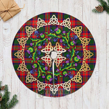 Belshes (Belsches) Tartan Christmas Tree Skirt with Thistle Celtic Knot Style Casual Tree Skirts - Tartan Vibes Clothing