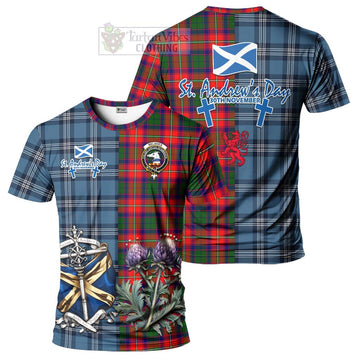 Tartan Vibes Clothing Belshes (Belsches) Tartan T-Shirt Happy St. Andrew's Day Half Tartan Style