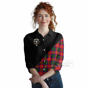 Belshes (Belsches) Tartan Women's Casual Shirt with Family Crest and Military Logo Style Female - Tartan Vibes Clothing