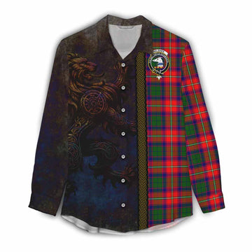 Belshes (Belsches) Tartan Family Crest Women's Casual Shirt Alba Gu Brath Be Brave Lion Ancient Style Female - Tartan Vibes Clothing