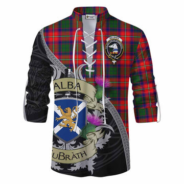 Belshes (Belsches) Tartan Family Crest Ghillie Kilt Shirt Lion Rampant Royal Thistle Shield Celtic Inspired Men - Tartan Vibes Clothing
