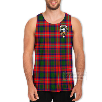 Belshes (Belsches) Tartan Men's Tank Top with Family Crest and Bearded Skull Holding Bottles of Whiskey - Tartan Vibes Clothing