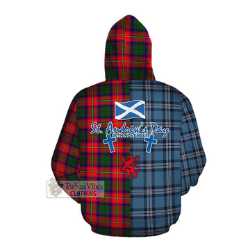 Belshes (Belsches) Tartan Cotton Hoodie Happy St. Andrew's Day Half Tartan Style Pullover Hoodie - Tartan Vibes Clothing