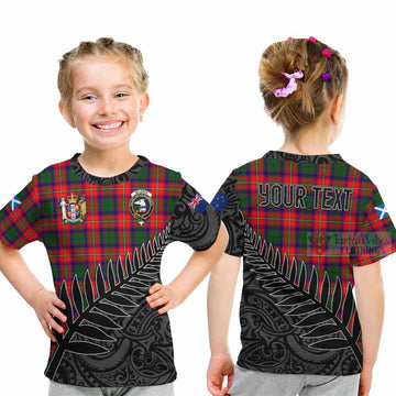 Belshes (Belsches) Crest Tartan Kid T-Shirt with New Zealand Silver Fern Half Style - Tartan Vibes Clothing