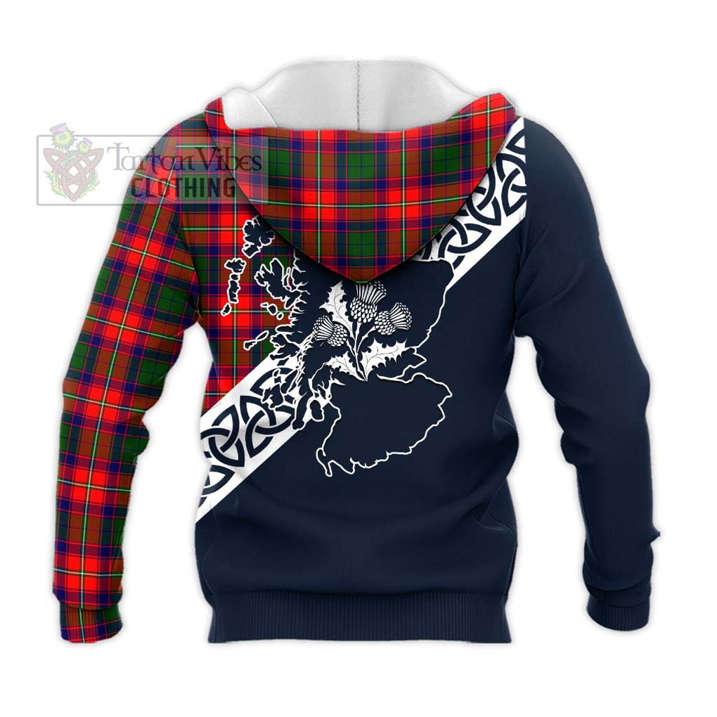 Belshes (Belsches) Tartan Knitted Hoodie Featuring Thistle and Scotland Map - Tartan Vibes Clothing