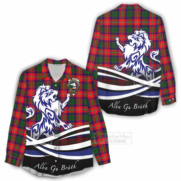 Belshes (Belsches) Tartan Women's Casual Shirt with Alba Gu Brath Regal Lion Emblem - Tartan Vibes Clothing