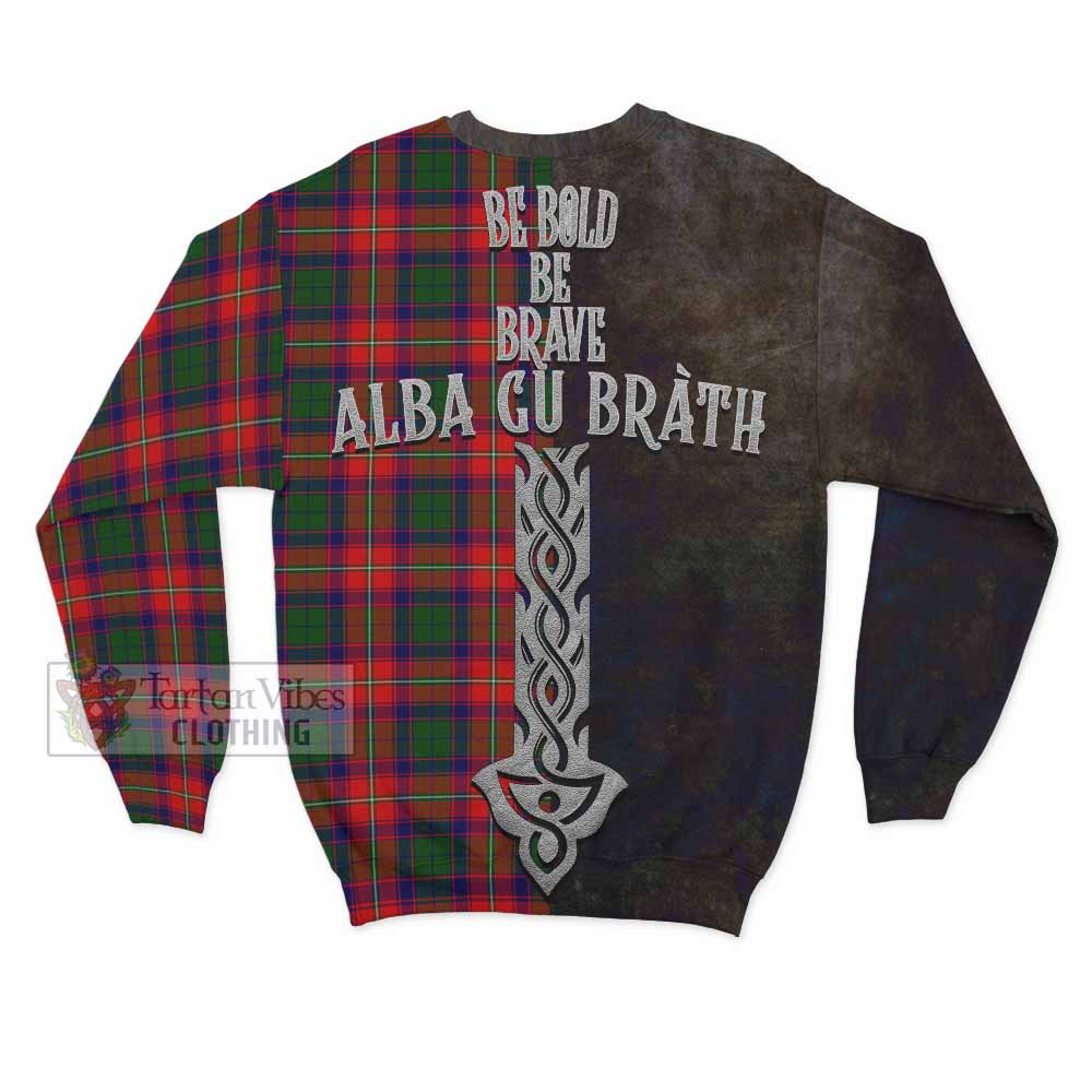 Belshes (Belsches) Tartan Family Crest Sweatshirt Alba Gu Brath Be Brave Lion Ancient Style - Tartan Vibes Clothing