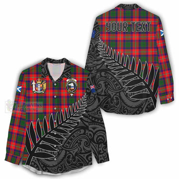 Belshes (Belsches) Crest Tartan Women's Casual Shirt with New Zealand Silver Fern Half Style - Tartan Vibes Clothing