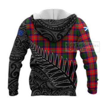 Belshes (Belsches) Crest Tartan Knitted Hoodie with New Zealand Silver Fern Half Style - Tartan Vibes Clothing