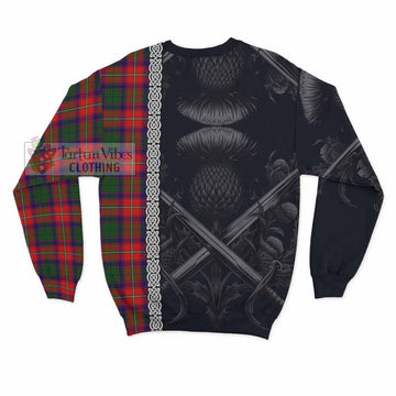 Belshes (Belsches) Tartan Sweatshirt with Family Crest Cross Sword Thistle Celtic Vibes - Tartan Vibes Clothing