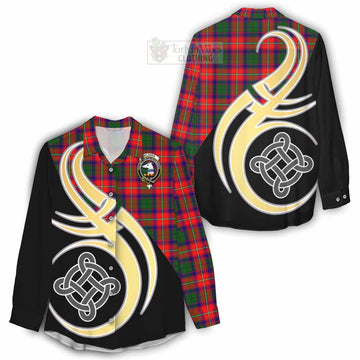 Belshes (Belsches) Tartan Women's Casual Shirt with Family Crest and Celtic Symbol Style - Tartan Vibes Clothing