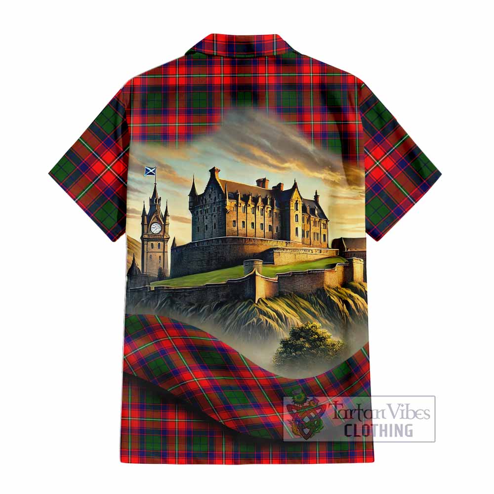 Belshes (Belsches) Tartan Family Crest Hawaiian Shirt with Scottish Ancient Castle Style - Tartan Vibes Clothing