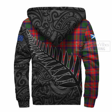 Belshes (Belsches) Crest Tartan Sherpa Hoodie with New Zealand Silver Fern Half Style - Tartan Vibes Clothing
