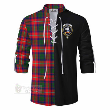 Belshes (Belsches) Tartan Ghillie Kilt Shirt with Family Crest and Half Of Me Style - Tartan Vibes Clothing