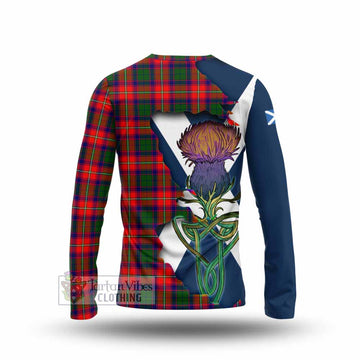 Tartan Vibes Clothing Belshes (Belsches) Tartan Family Crest Long Sleeve T-Shirt Scottish Thistle Celtic Inspired