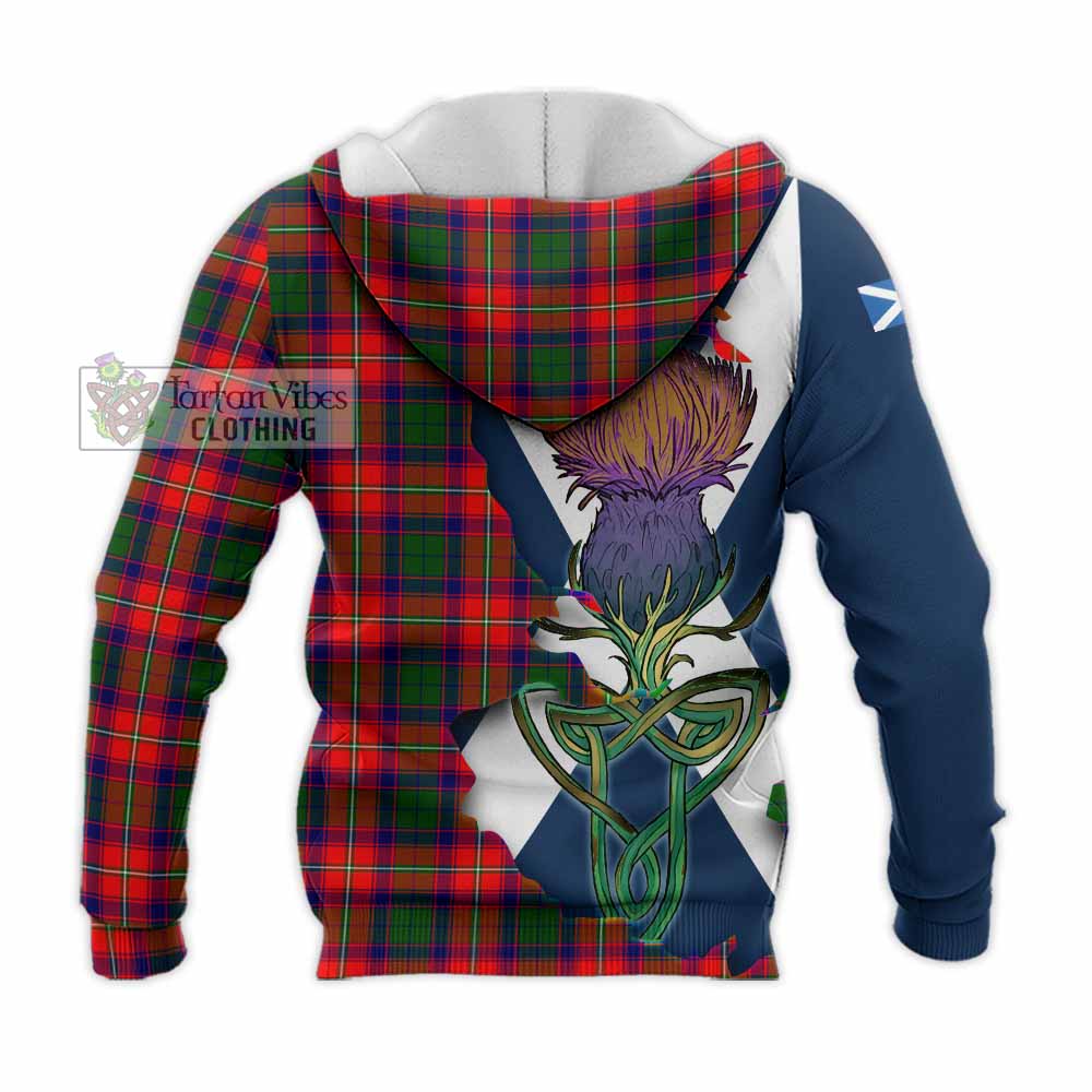 Tartan Vibes Clothing Belshes (Belsches) Tartan Family Crest Knitted Hoodie Scottish Thistle Celtic Inspired