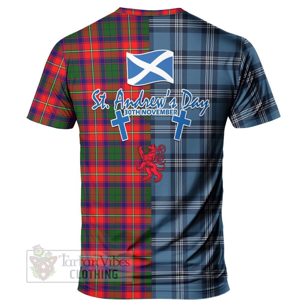 Belshes (Belsches) Tartan T-Shirt Happy St. Andrew's Day Half Tartan Style - Tartan Vibes Clothing