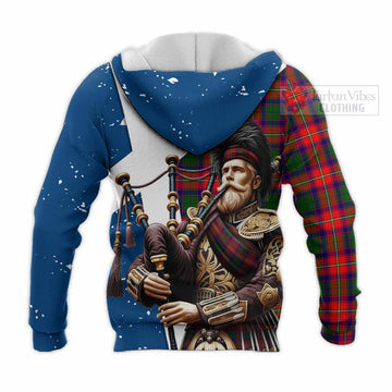 Belshes (Belsches) Tartan Knitted Hoodie with Family Crest Scottish Bagpiper Vibes - Tartan Vibes Clothing