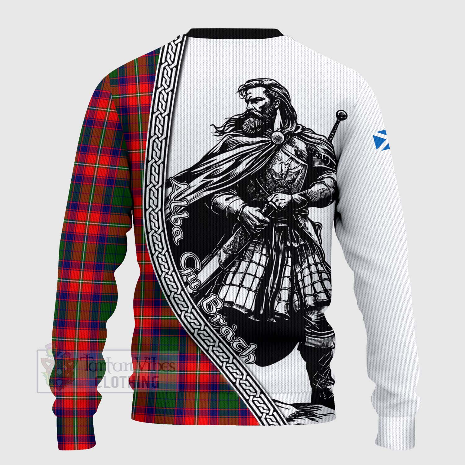 Belshes (Belsches) Tartan Clan Crest Knitted Sweater with Highlander Warrior Celtic Style - Tartan Vibes Clothing