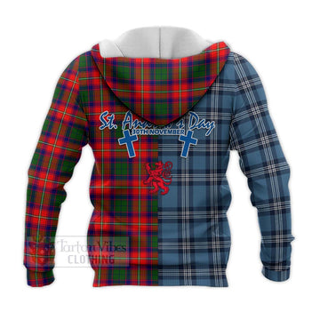 Belshes (Belsches) Tartan Knitted Hoodie Happy St. Andrew's Day Half Tartan Style - Tartan Vibes Clothing