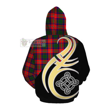 Belshes (Belsches) Tartan Cotton Hoodie with Family Crest and Celtic Symbol Style Pullover Hoodie - Tartan Vibes Clothing
