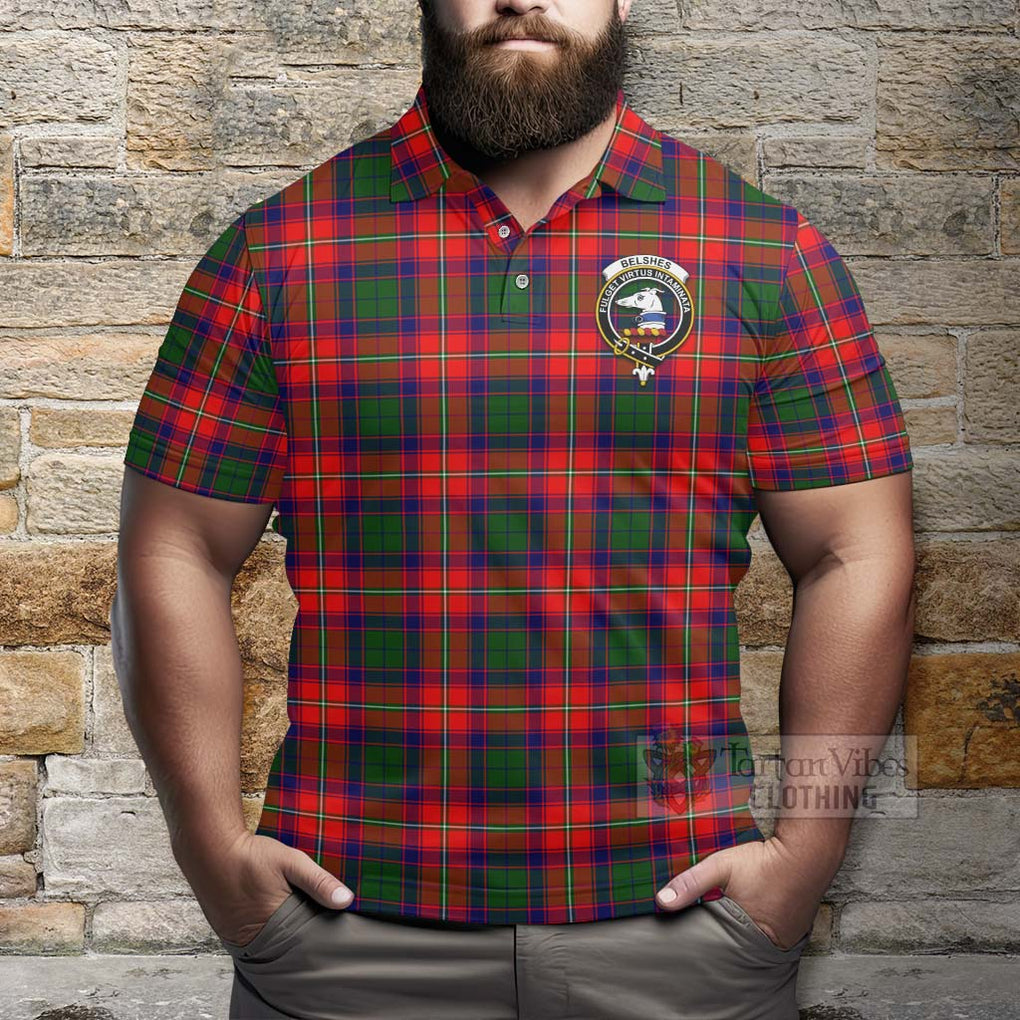 Belshes (Belsches) Tartan Polo Shirt with Family Crest Celtic Skull Style - Tartan Vibes Clothing