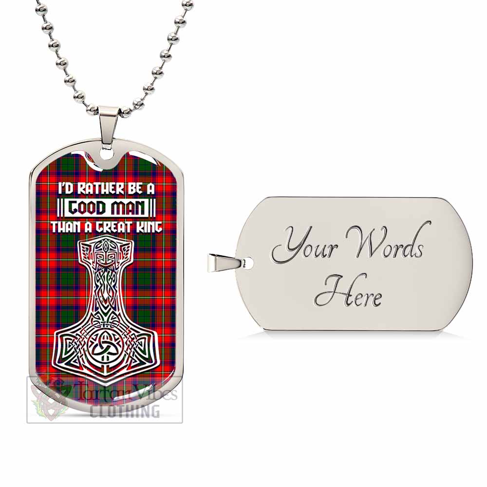 Belshes (Belsches) Tartan Dog Tag Necklace Viking Mjolnir Style Silver Yes - Tartan Vibes Clothing