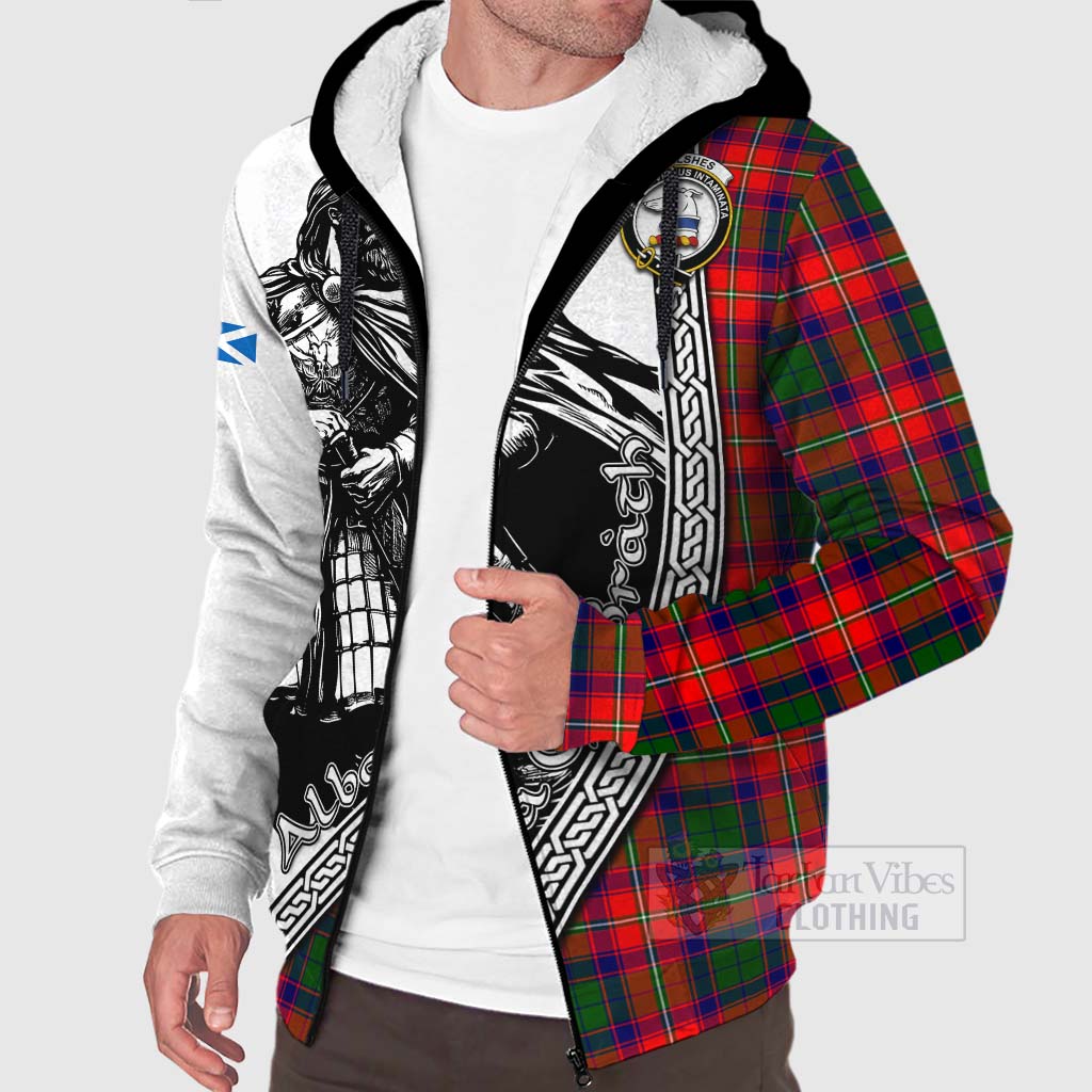 Belshes (Belsches) Tartan Clan Crest Sherpa Hoodie with Highlander Warrior Celtic Style Unisex - Tartan Vibes Clothing