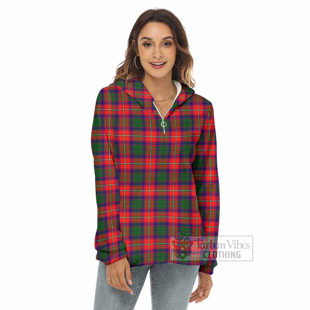 Belshes (Belsches) Tartan Women's Borg Fleece Hoodie with Half Zip - Tartan Vibes Clothing
