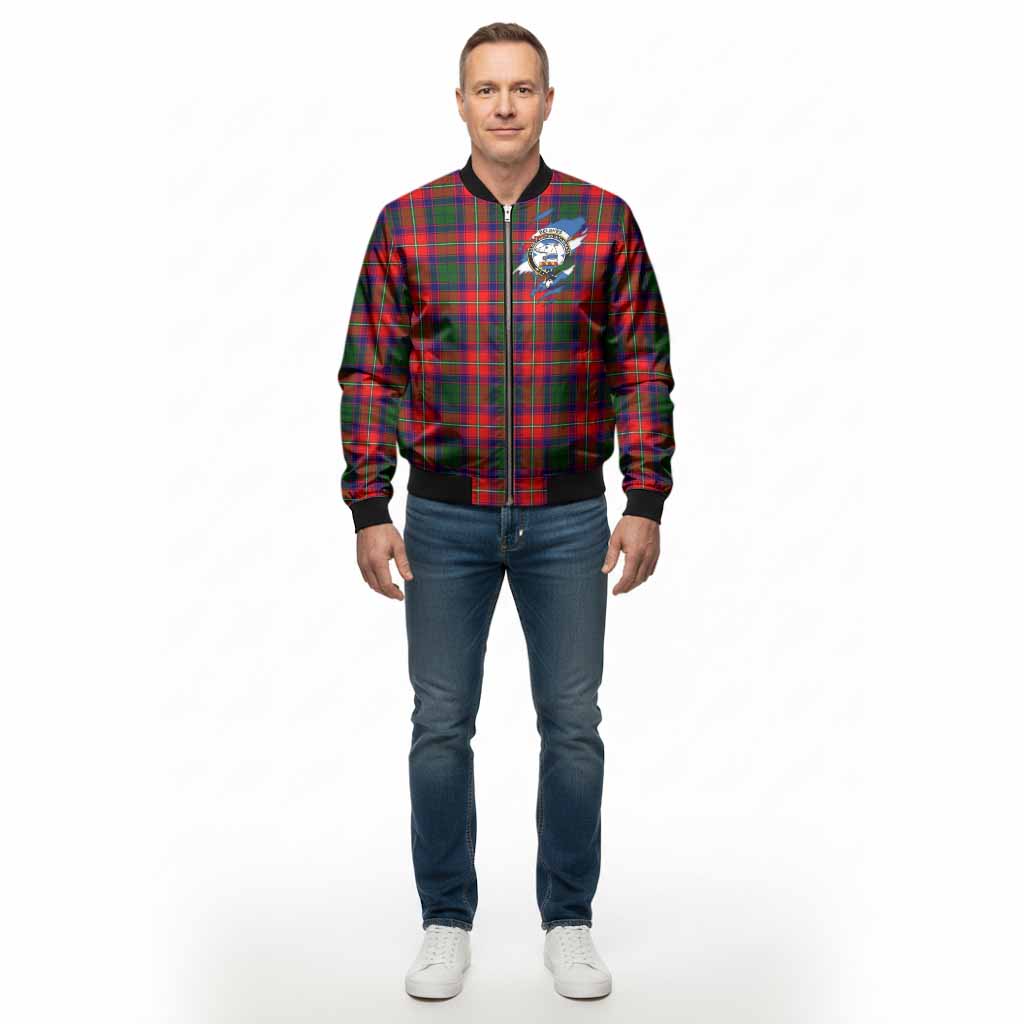 Belshes (Belsches) Clan Crest In Me Tartan Bomber Jacket Scotland Flag Style