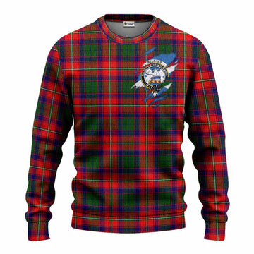 Belshes (Belsches) Clan Crest In Me Tartan Knitted Sweater Scotland Flag Style