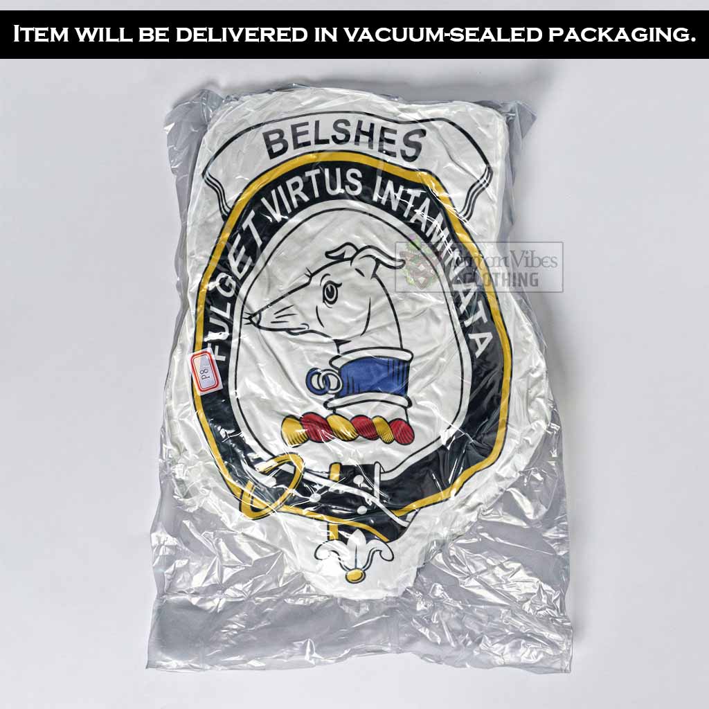 Belshes (Belsches) Clan Crest Shaped Throw Pillow, Scottish Clan Badge Decorative Pillow