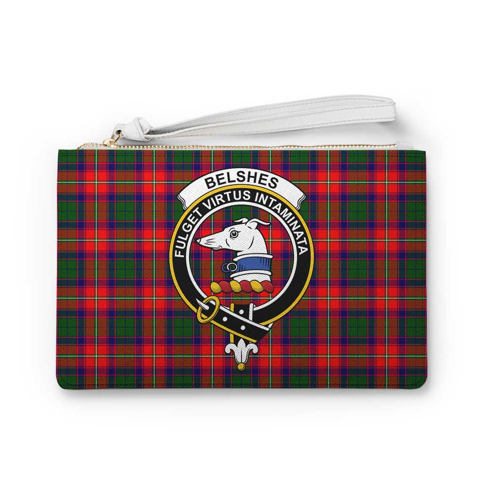 Tartan Vibes Clothing Belshes (Belsches) Family Crest Tartan Clutch Bag