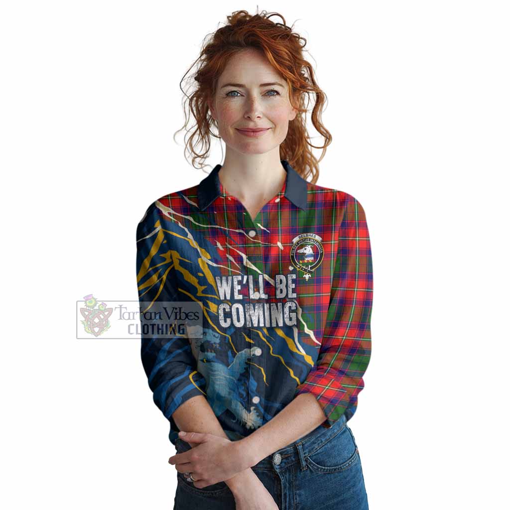 Belshes (Belsches) Scotland Tartan Women Casual Shirt WC2026 Football - We'll Be Coming
