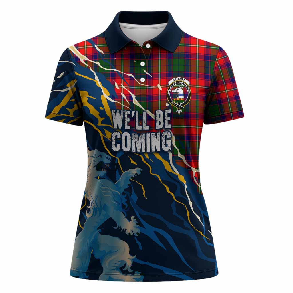 Belshes (Belsches) Scotland Tartan Women Polo Shirt WC2026 Football - We'll Be Coming