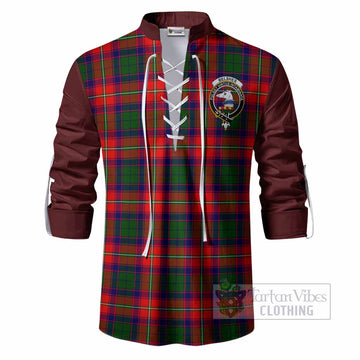 Belshes (Belsches) Tartan Accent Ghillie Shirt with Family Crest