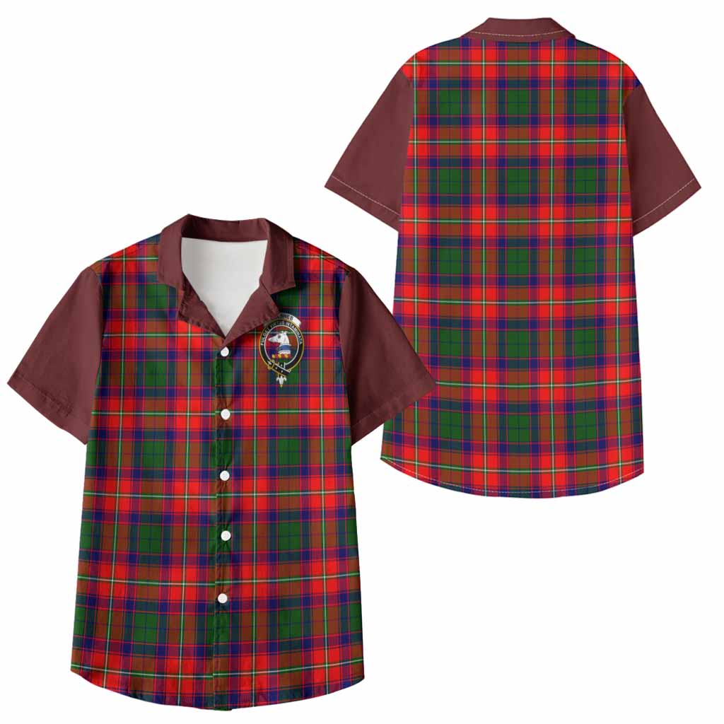 Belshes (Belsches) Tartan Accent Kid Hawaiian Shirt with Family Crest