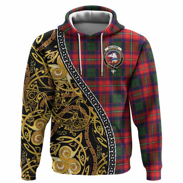 Belshes (Belsches) Tartan Crest Hoodie Celtic Knot and Triple Trickle Spiral Symbols