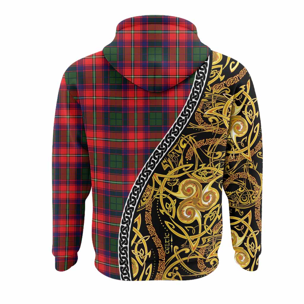 Belshes (Belsches) Tartan Crest Hoodie Celtic Knot and Triple Trickle Spiral Symbols