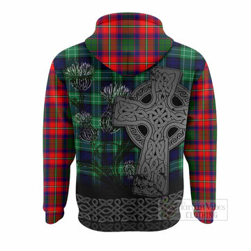 Belshes (Belsches) Tartan Crest Hoodie Grunge Celtic Cross Scottish Thistle